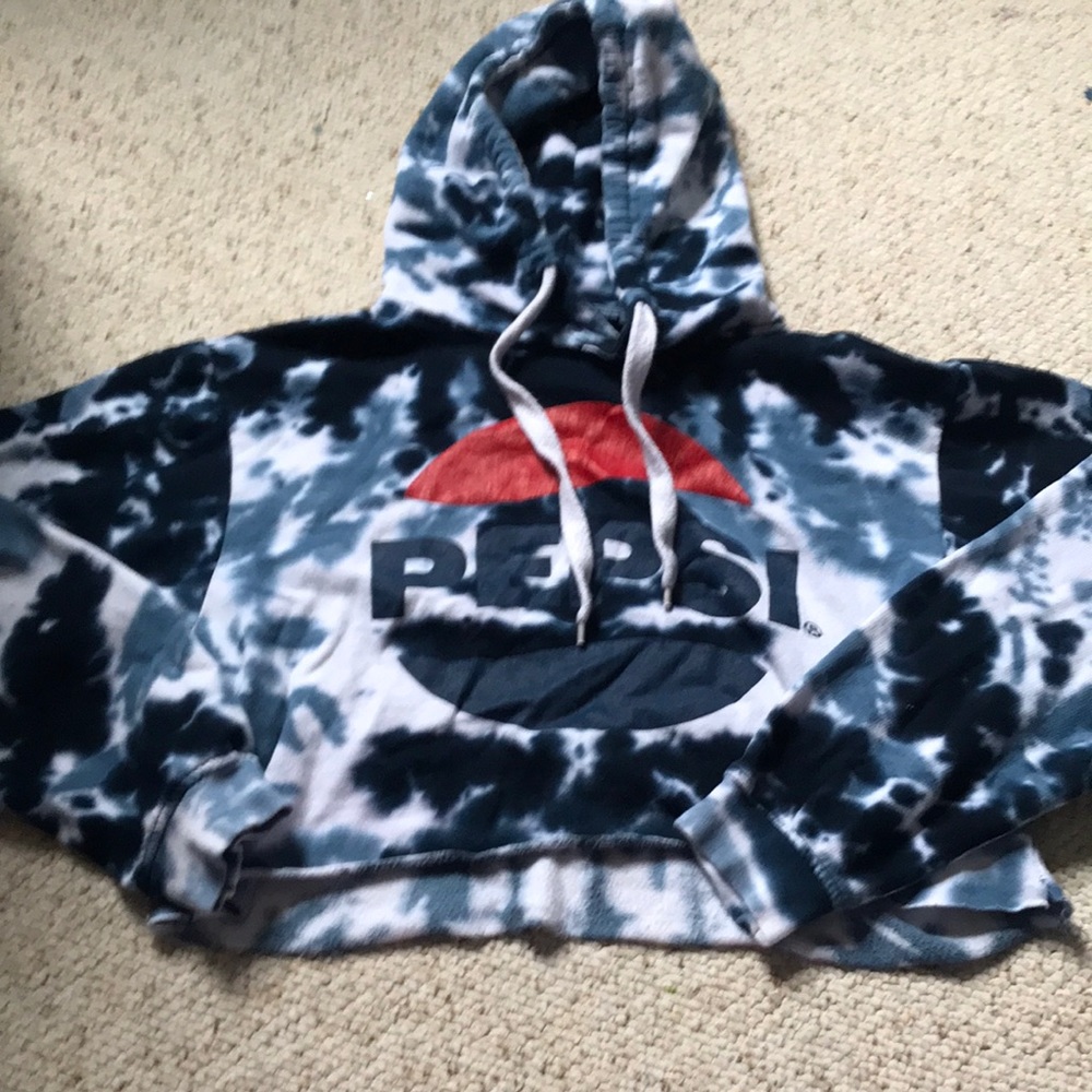 Crop hoodie with Pepsi logo